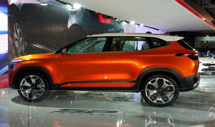 Kia unveils the SP concept at the 2018 Delhi Auto Expo