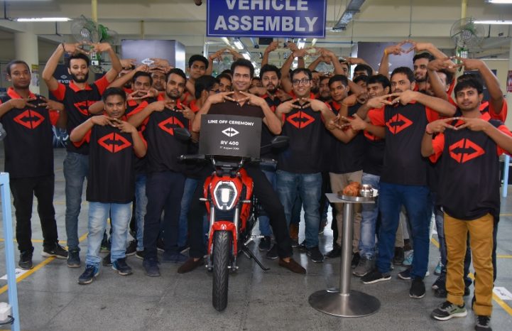 Revolt Intellicorp rolls out the first RV 400 from its Manesar Plant