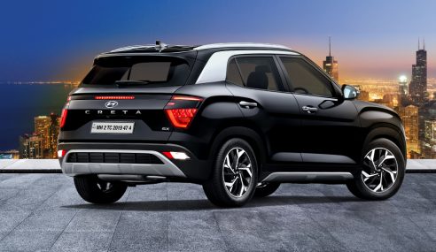 Hyundai Creta EV spotted at a charging station
