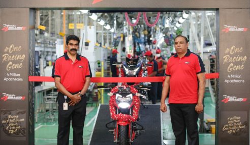 TVS Apache crosses the 4 Million global sales milestone