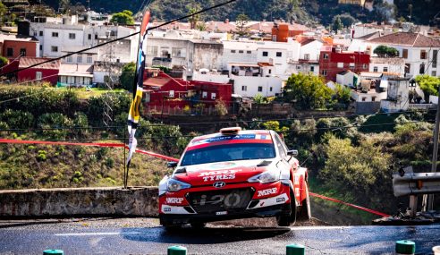Team MRF Tyres faces challenging day in Rally Islas Canarias