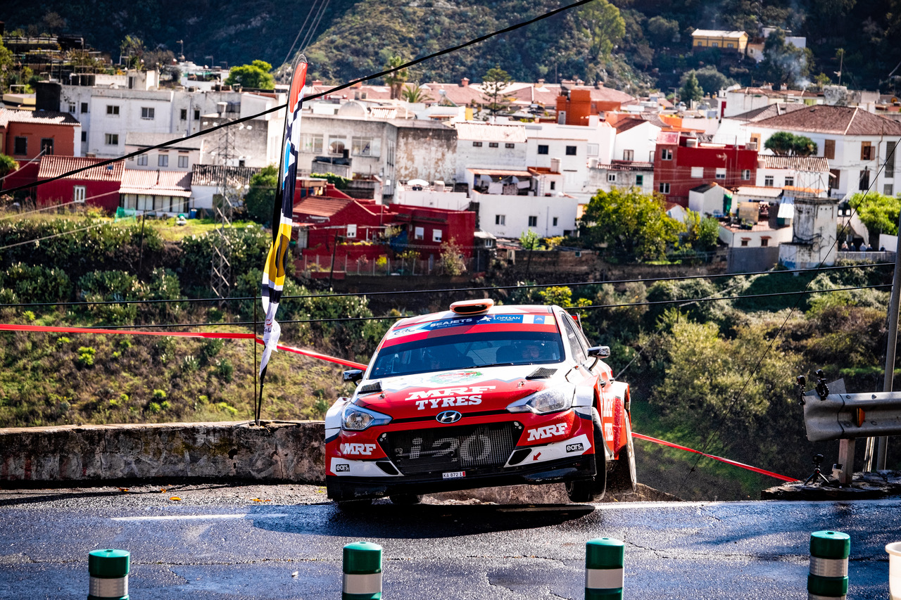 Team MRF Tyres faces challenging day in Rally Islas Canarias