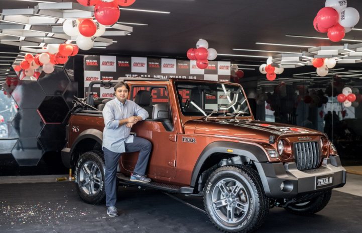 Mahindra hands over new Thar #1 to auction winner Aakash Minda