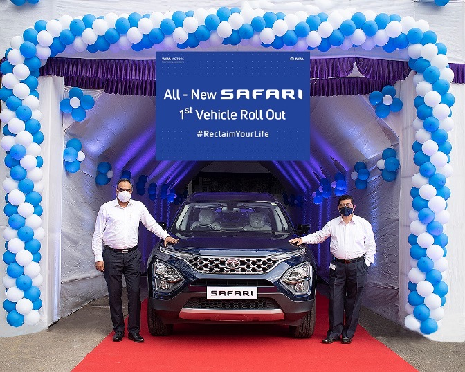 2021 Tata Safari production starts; the first car rolls out from the Pune plant