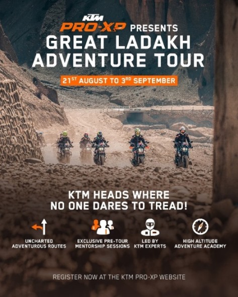 KTM announces Great Ladakh Adventure Tour from August 21