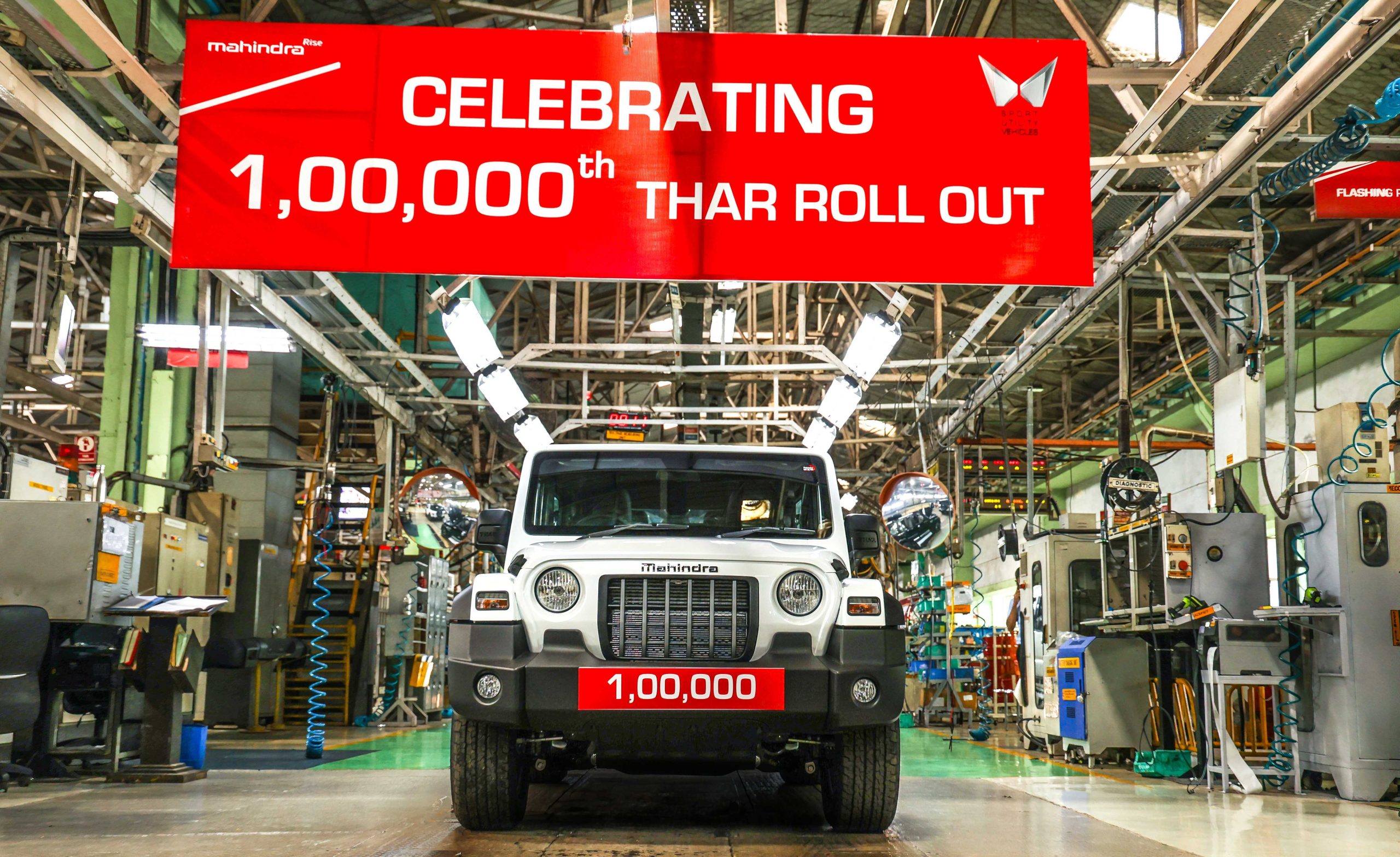 Mahindra marks the production milestone of 100,000 units of the All-New Thar