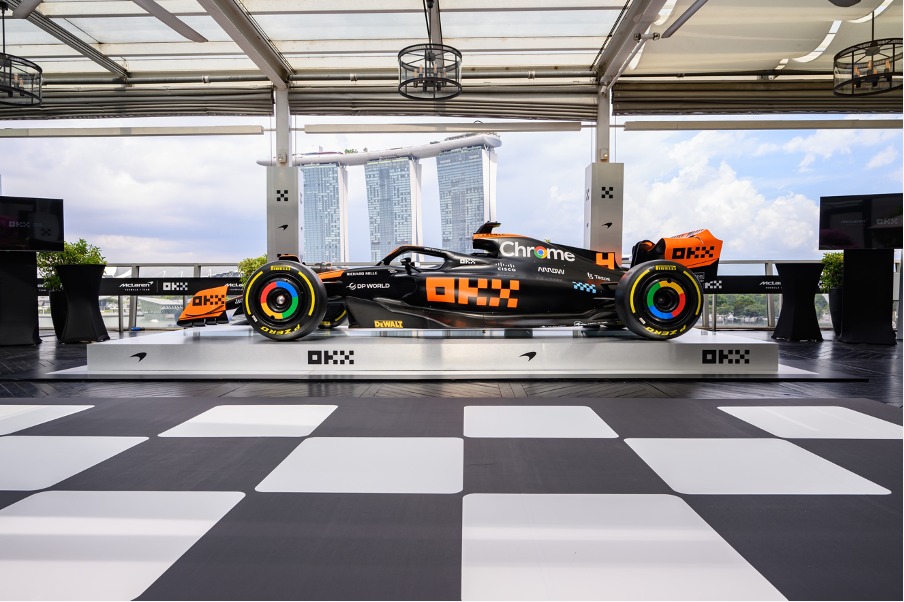 OKX switch McLaren MCL60 race car to Stealth Mode for the Singapore Grand Prix