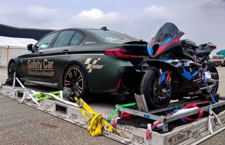 Safety car and bike arrive at Buddh International Circuit ahead of IndianOil MotoGP Grand Prix of India