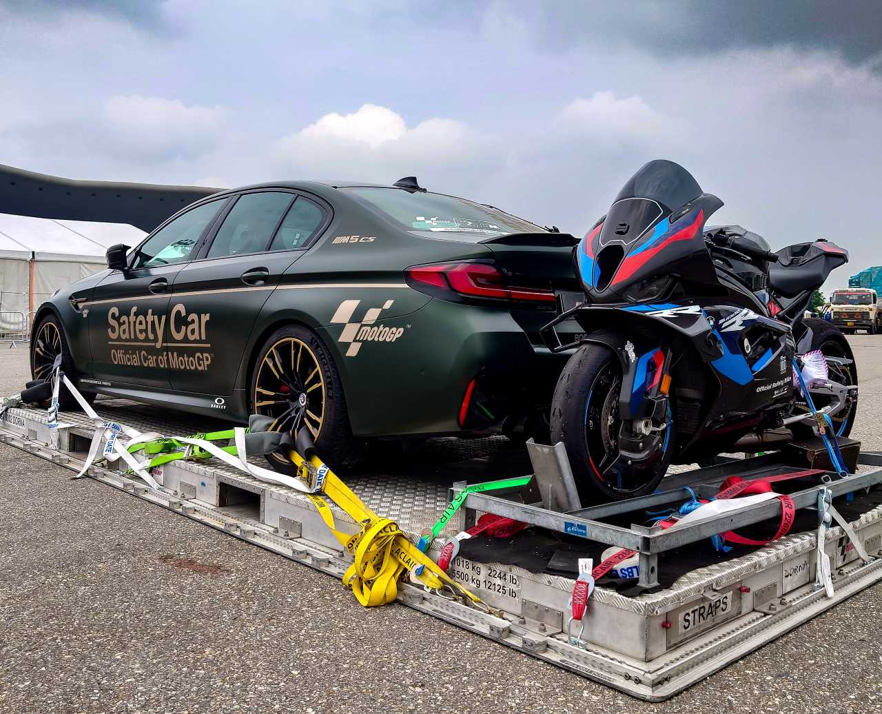 Safety car and bike arrive at Buddh International Circuit ahead of IndianOil MotoGP Grand Prix of India