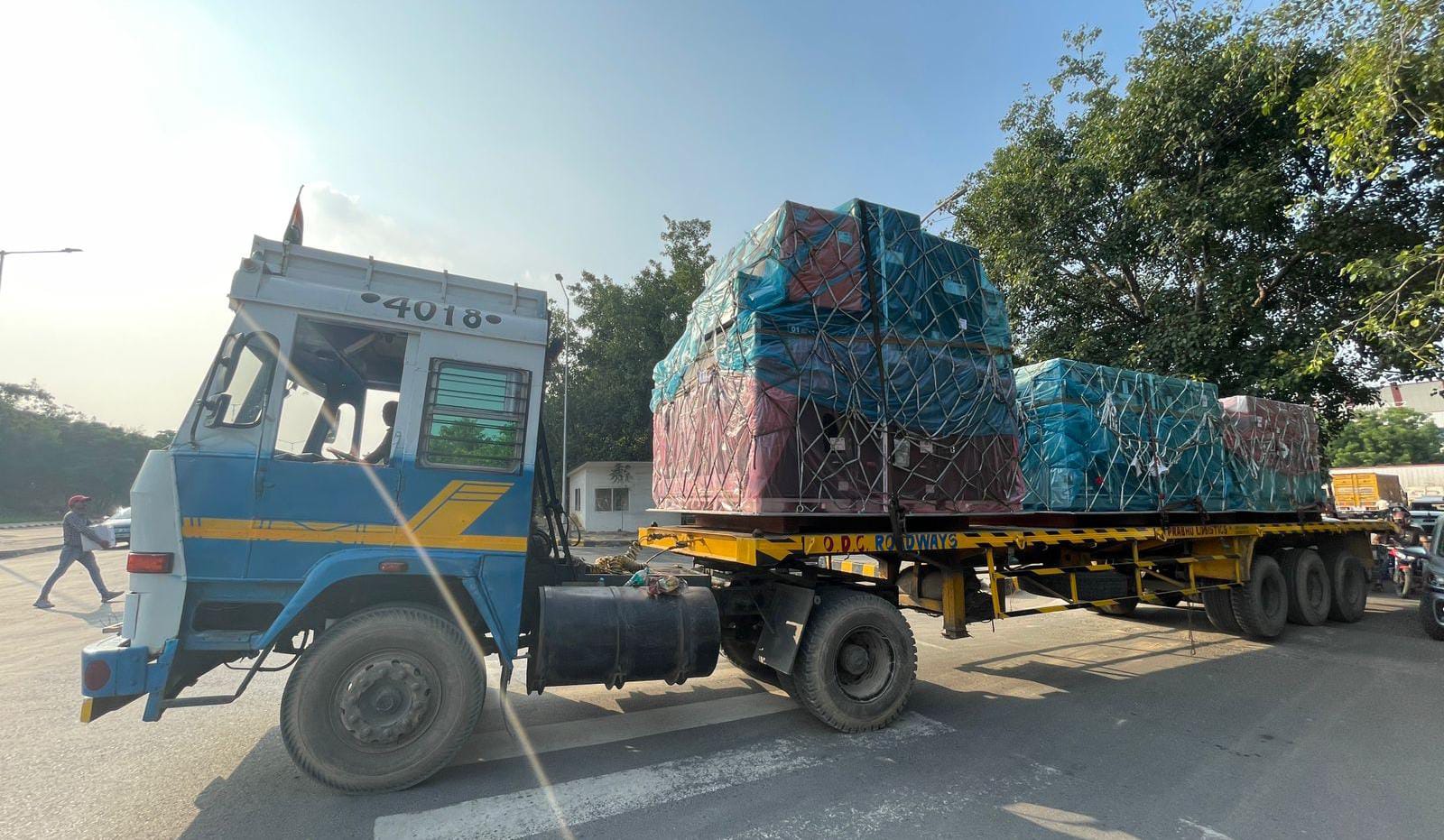 Trucks with First batch of Race Bikes & Equipment Cargo Shipment for MotoGP Bharat